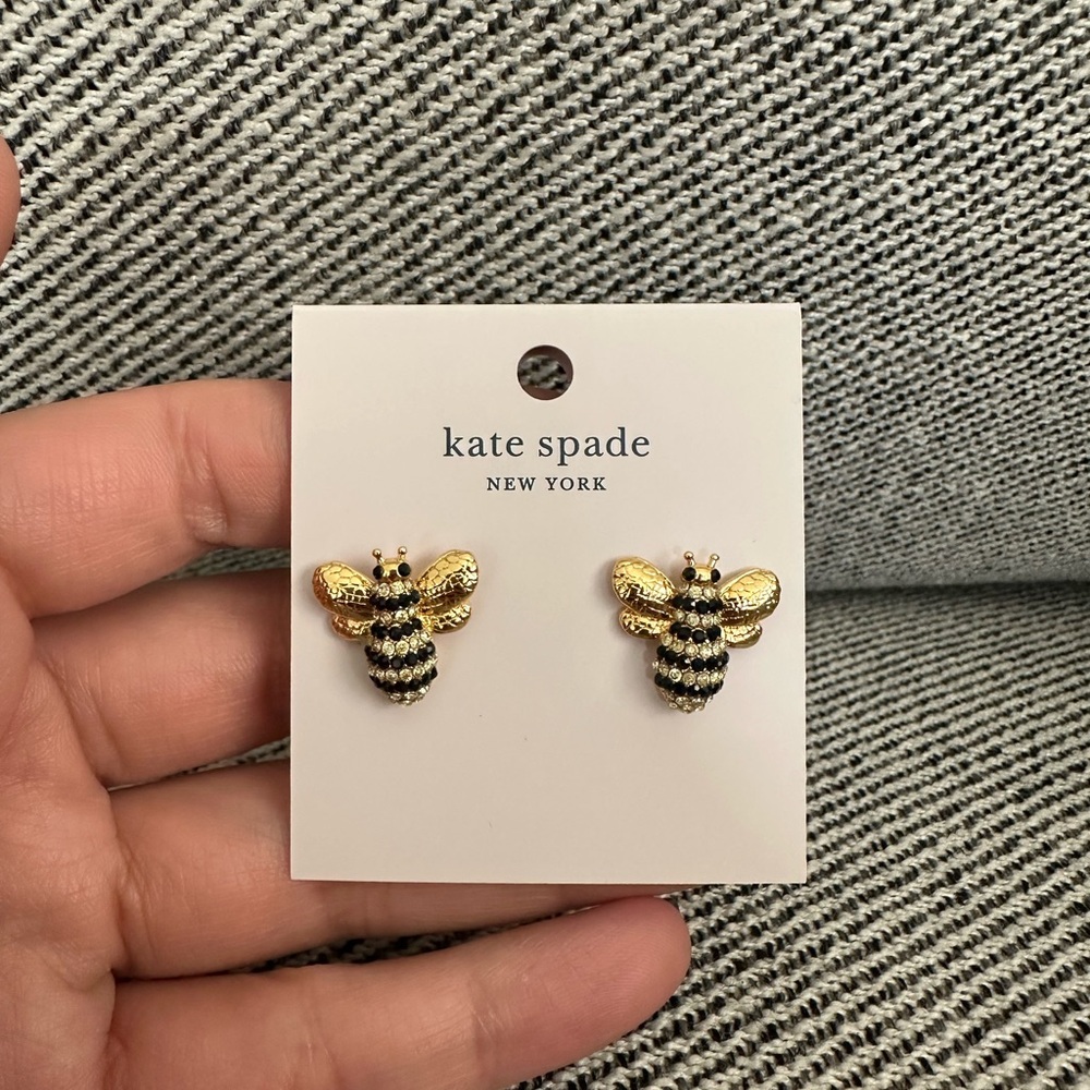NWT Kate Spade Picnic Perfect Pavé Bee Stud Earrings
